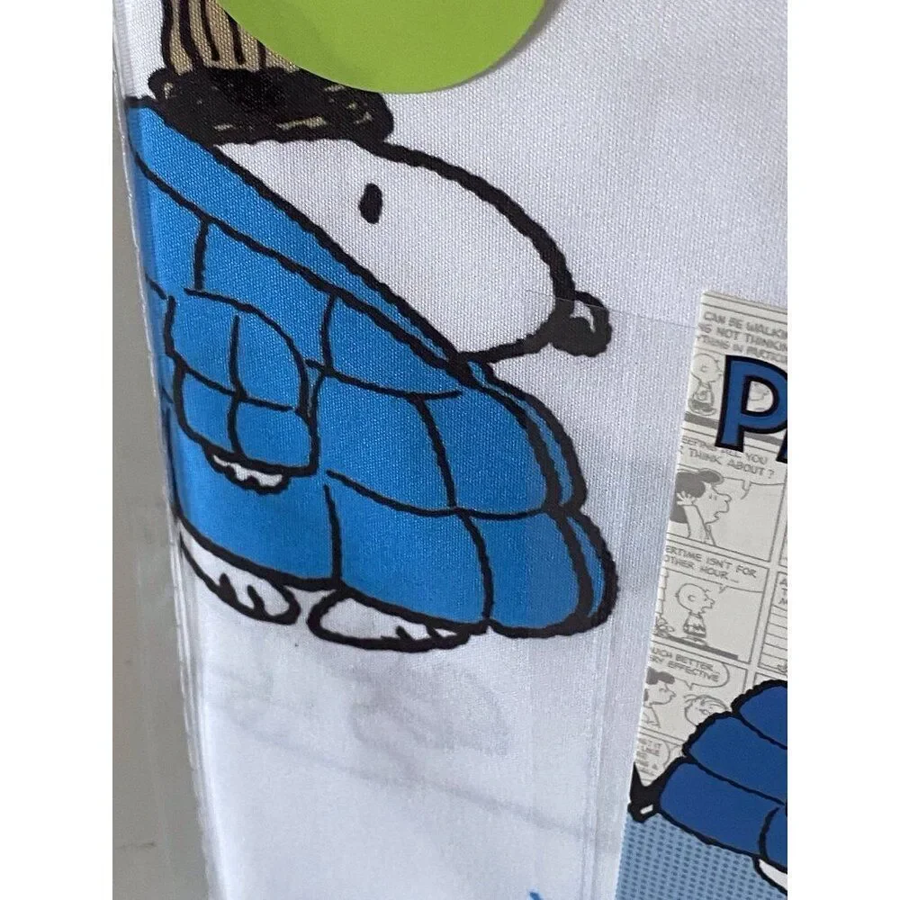 Peanuts Snoopy Puffy Coat TWIN SIZE Sheet Set Christmas Puffer Jacket White Blue